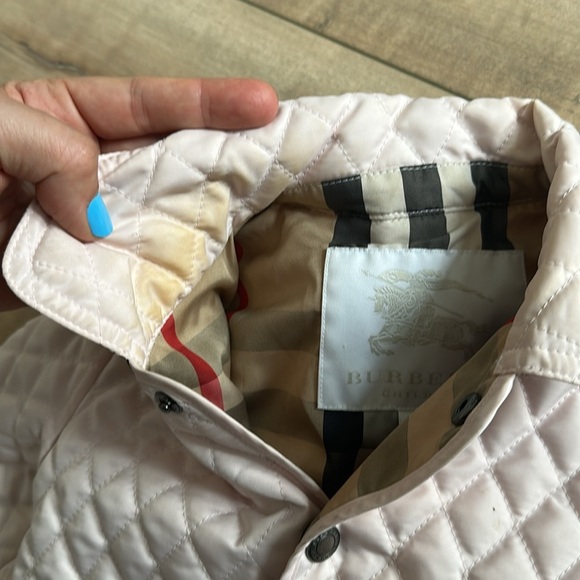 Authentic Burberry Toddler Girls Collin Quilted Pink Jacket Girls Sz 18M - Picture 11 of 12